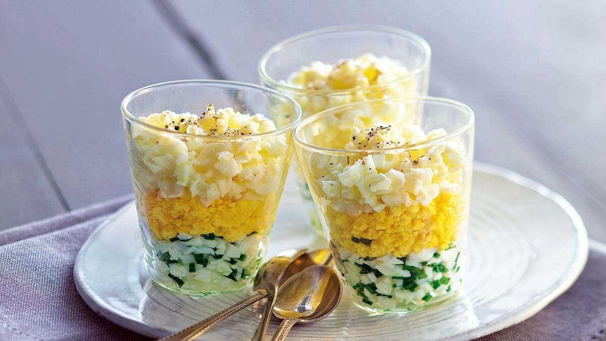 Oeufs mimosa en verrine idéale pour Noël